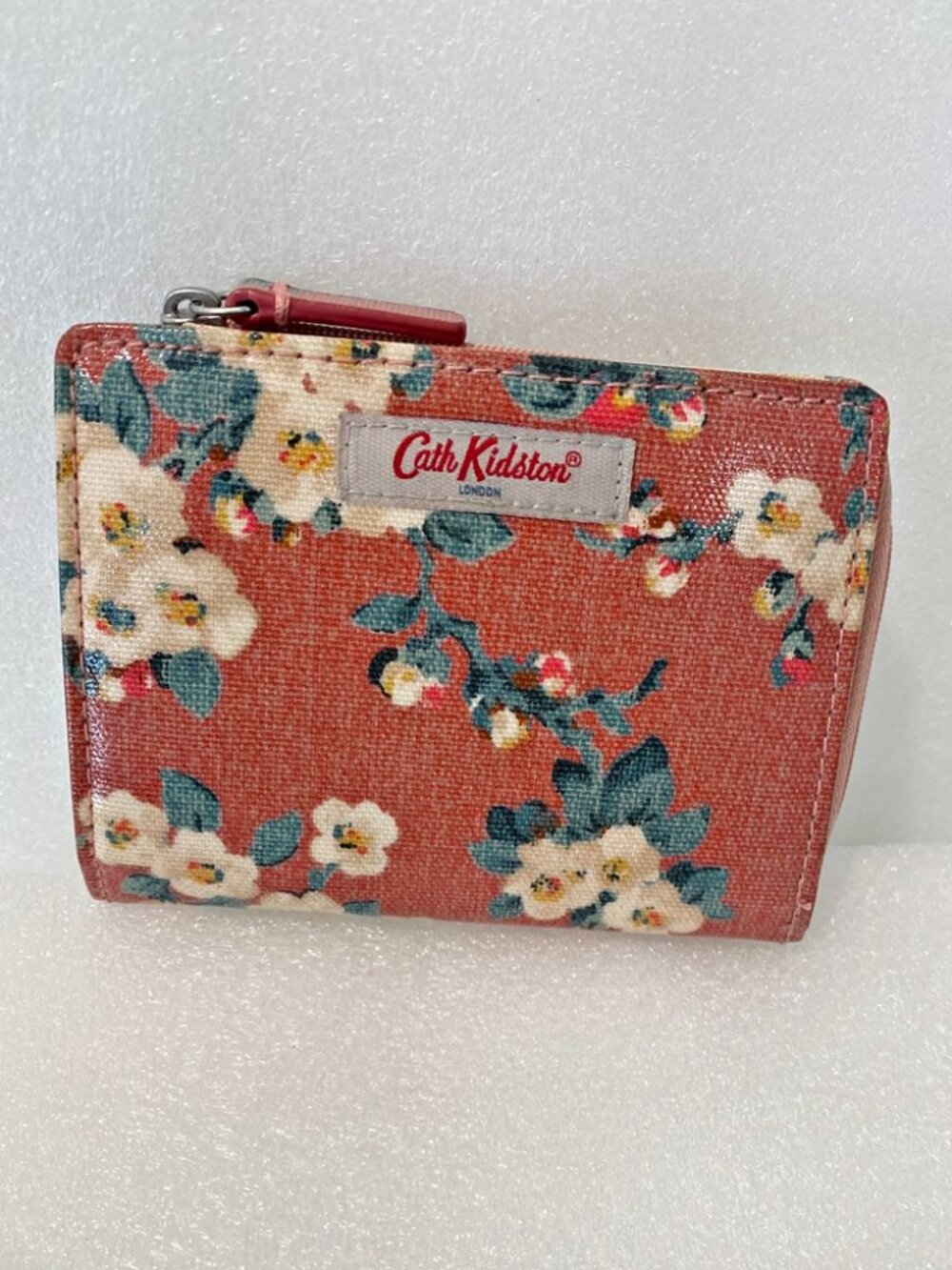 Cath Kidston Small ID Wallet Billfold Coin Purse Snap Zip Mayfield Blossom Pink